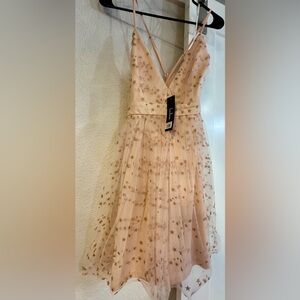 Lulu's Blush Starry Formal Dress